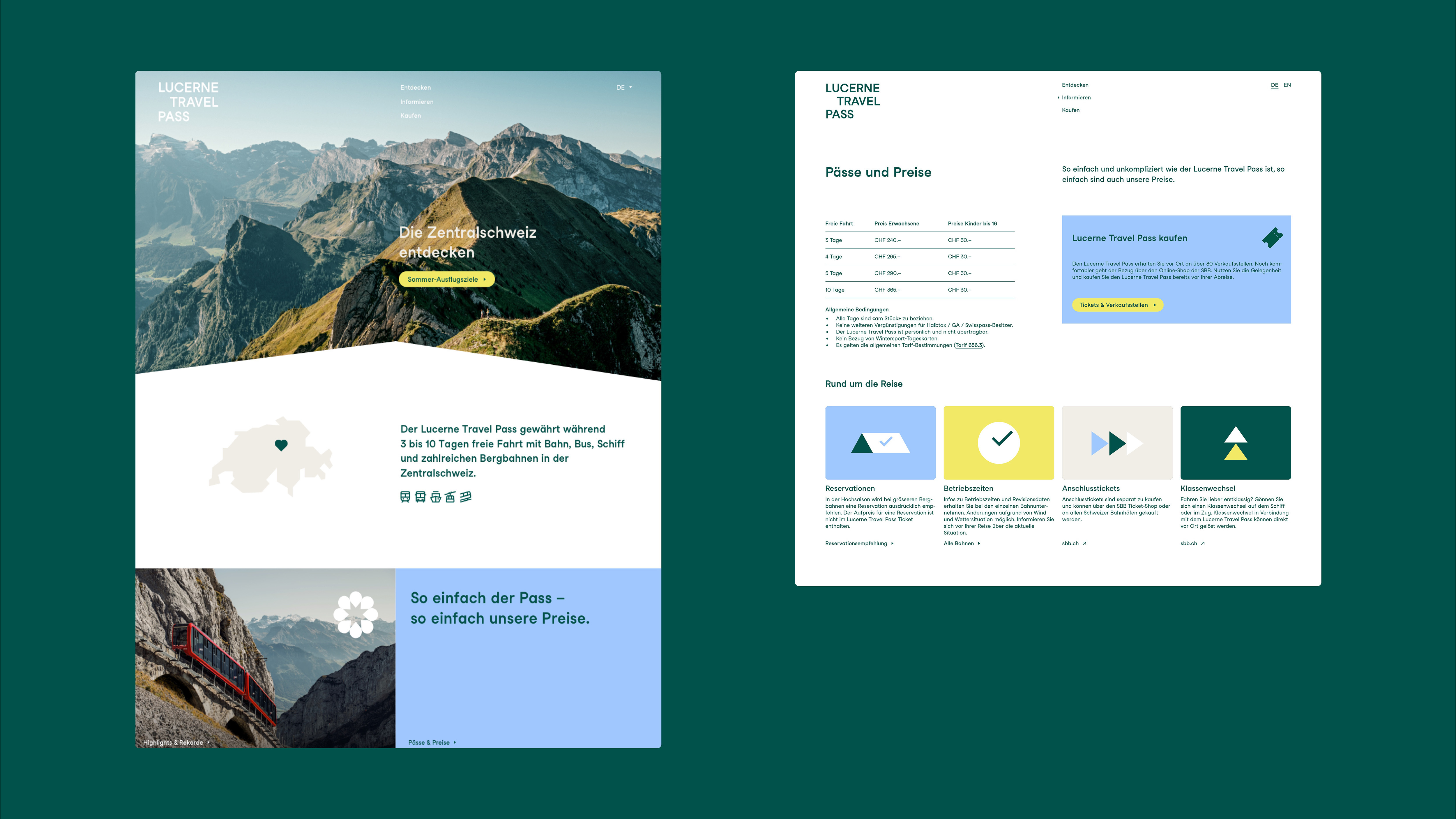 Lucerne travel pass website
